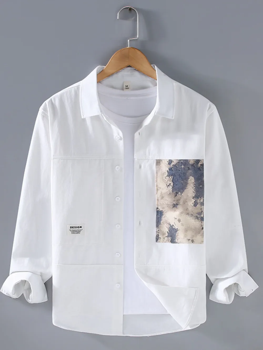 Men's Plus Size Button Up Long Sleeve Shirt, image 2