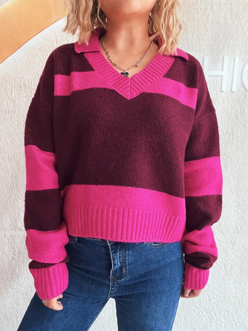 Color Block Long Sleeve Sweater, image 13
