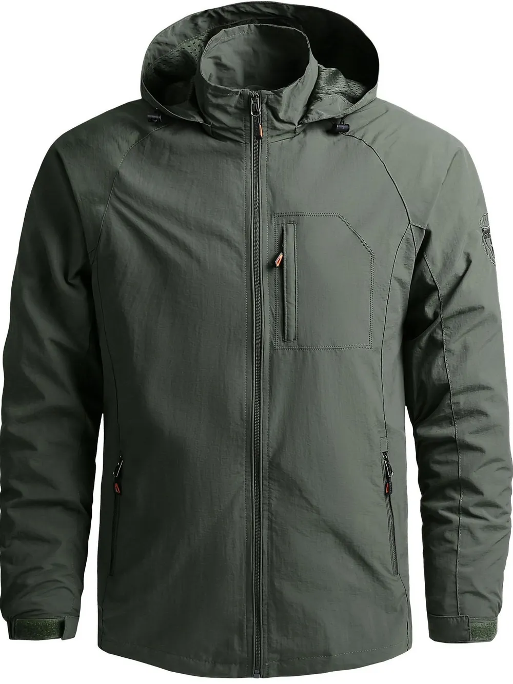 Men's Plus Size Lightweight Hooded Windproof Outdoor Jacket, image 2