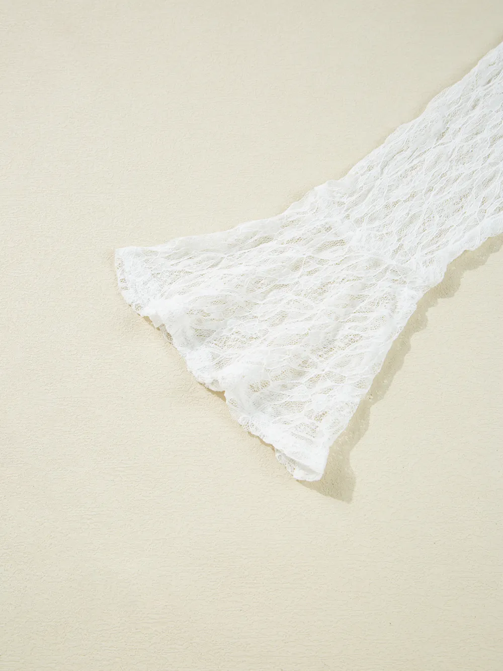 Sheer Lace Bell Sleeve Mock Neck Blouse, image 2