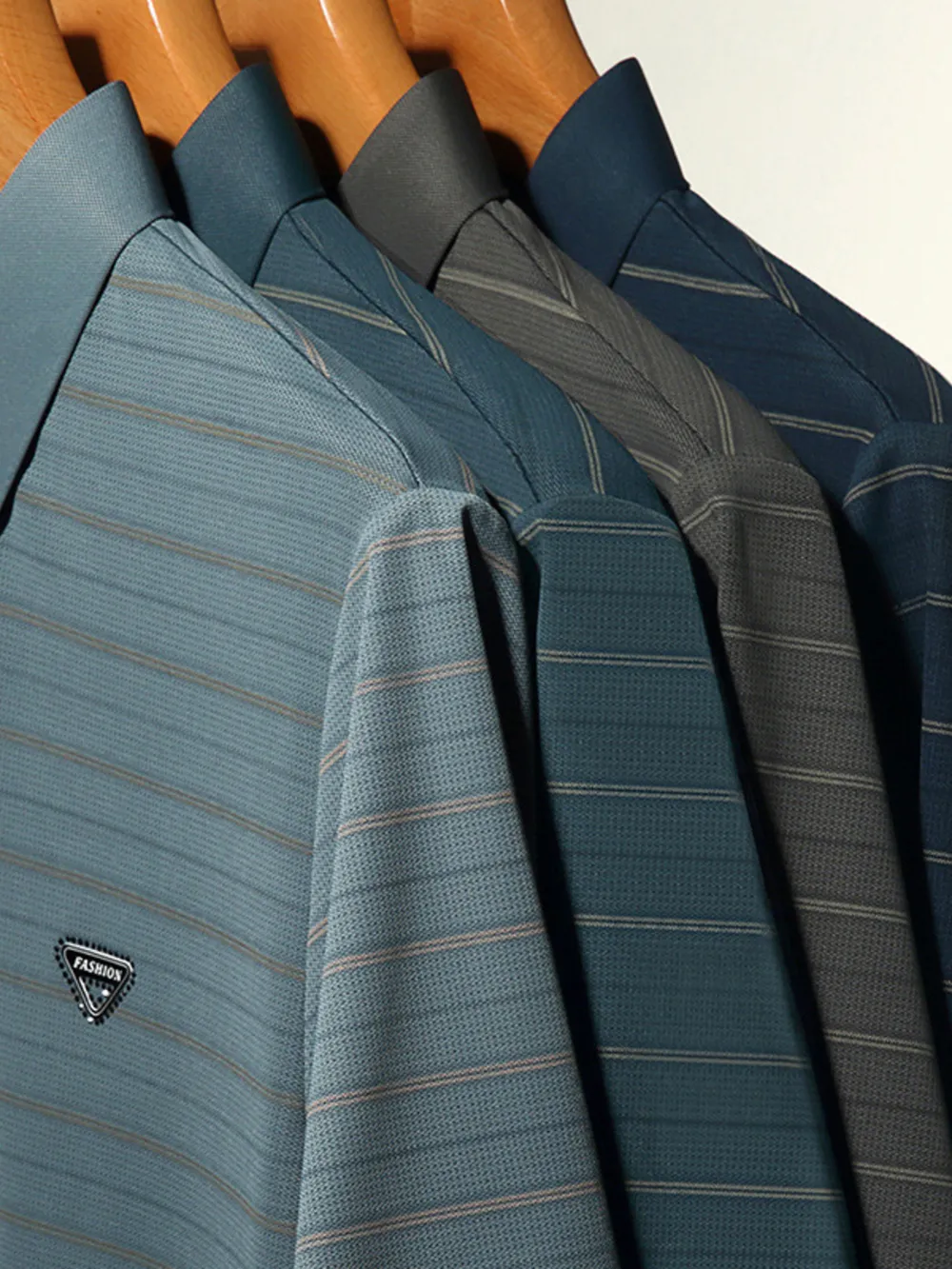 Men's Plus Size Classic Striped Golf Polo Shirt, image 2