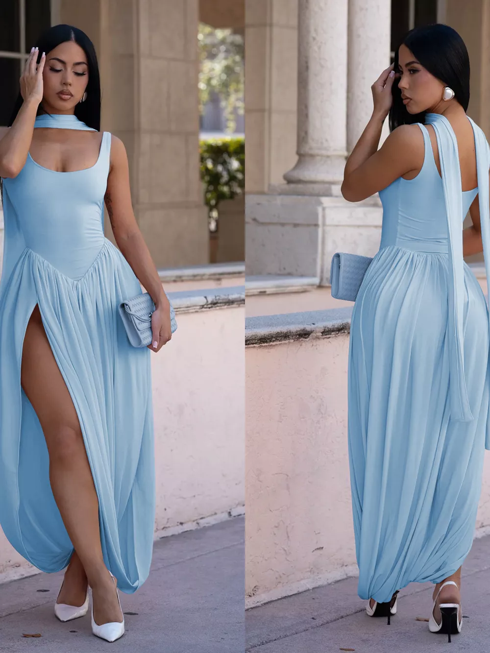 Scoop Neck Slit Maxi Dress, image 13