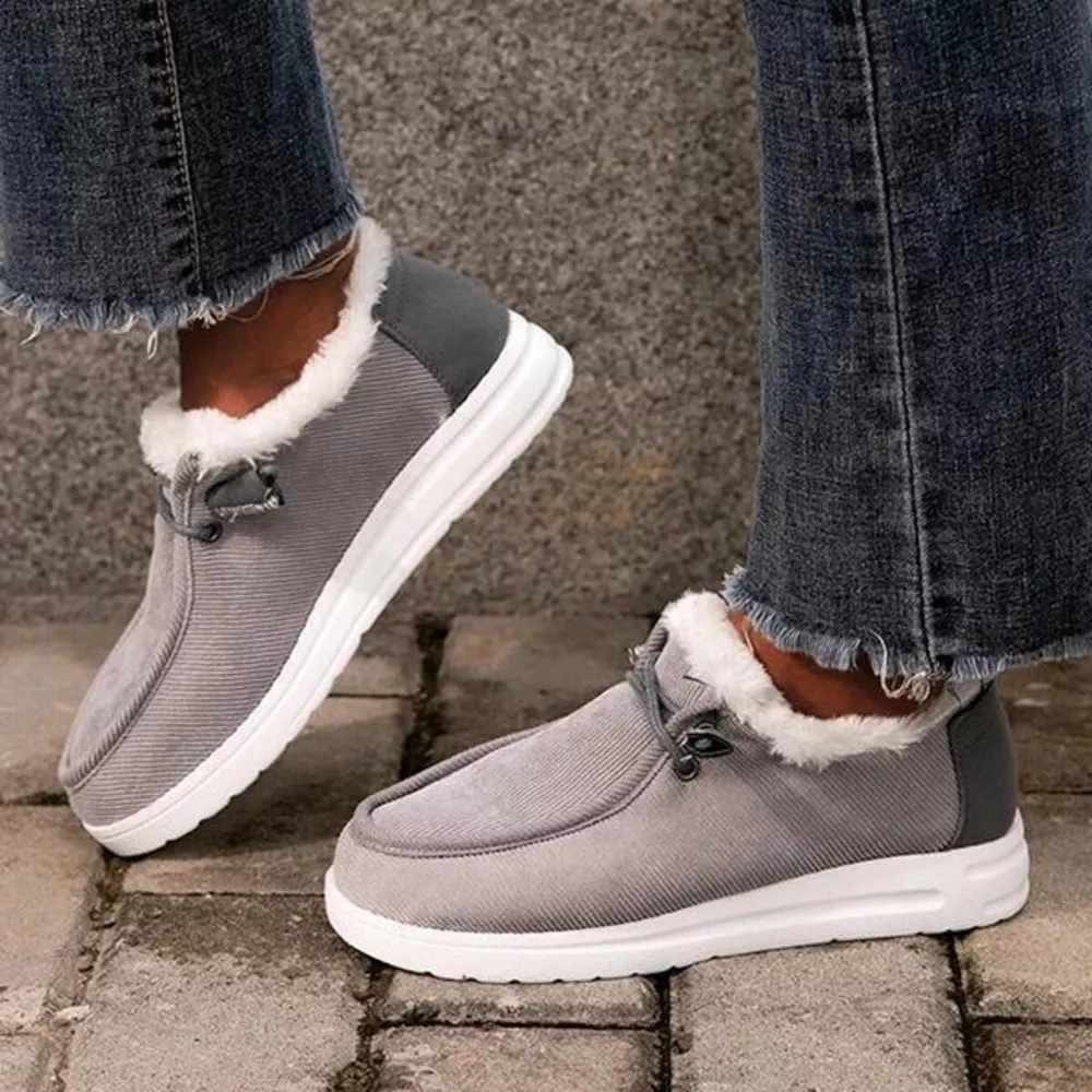 Fuzzy Lined Corduroy Slip-Ons, image 9