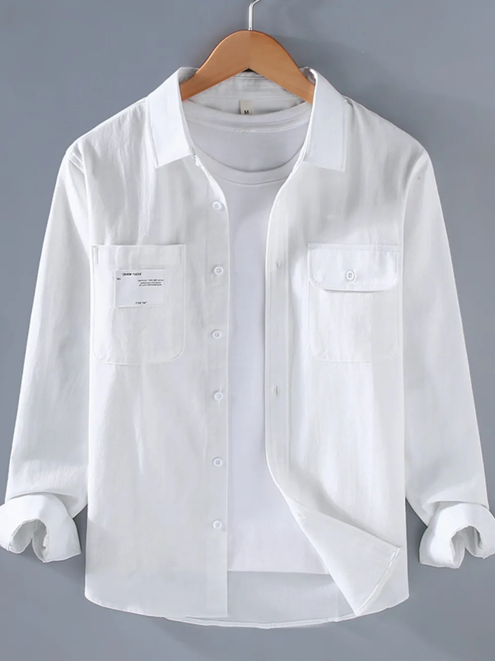 Men's Plus Size Button Up Long Sleeve Shirt, image 6