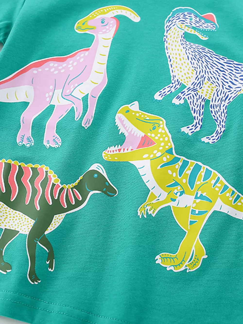 Children's Dinosaur Print Crew Neck Short Sleeve T-Shirt, image 3