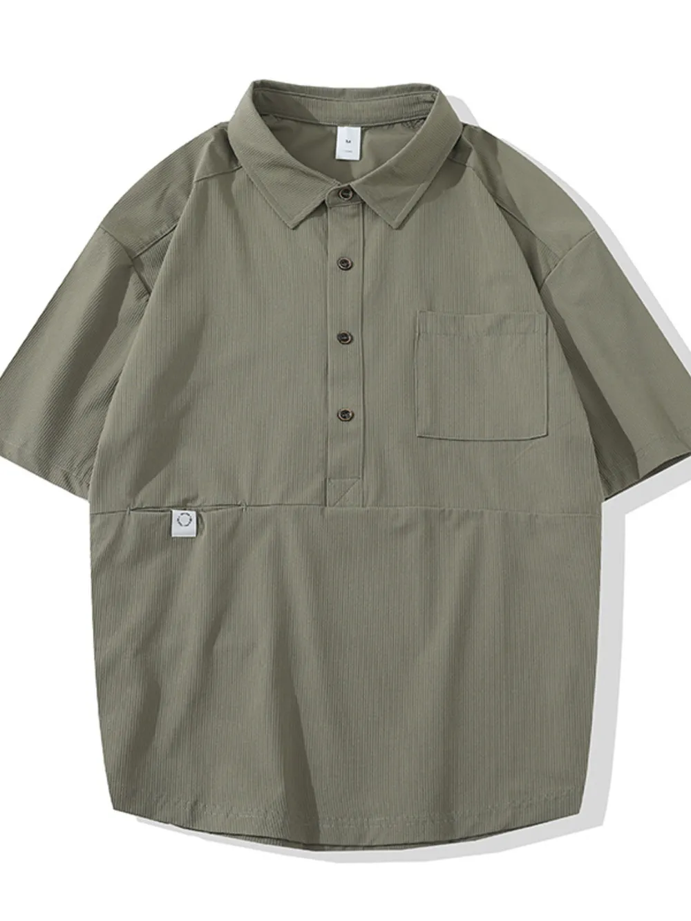 Men's Plus Size Casual Textured Short Sleeve Polo, image 3