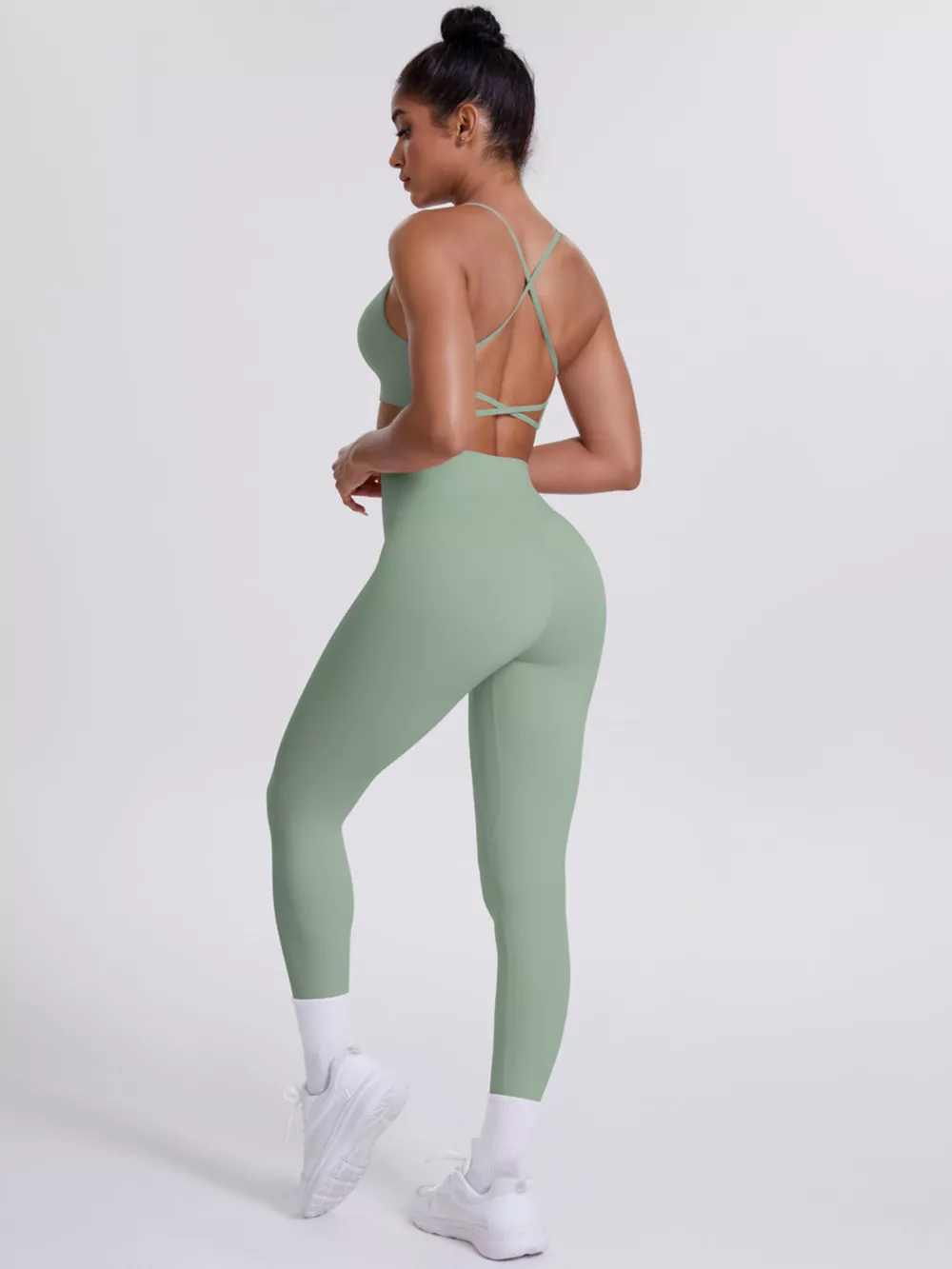 Criss-Cross Back Cami and Leggings Active Set, image 4