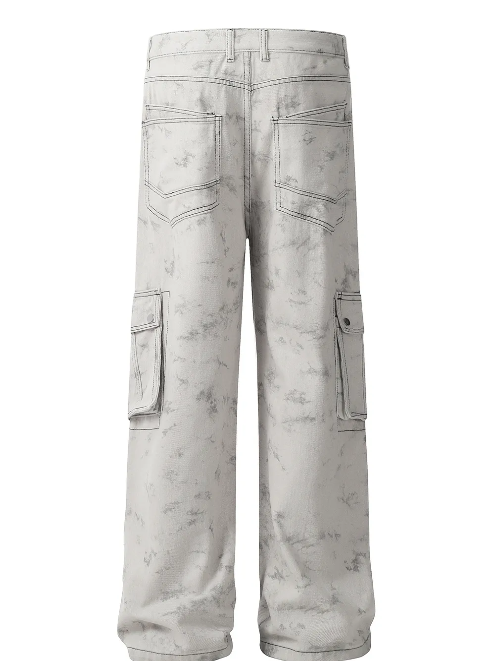 Men's Contrast Stitching Loose Fit Pants, image 4