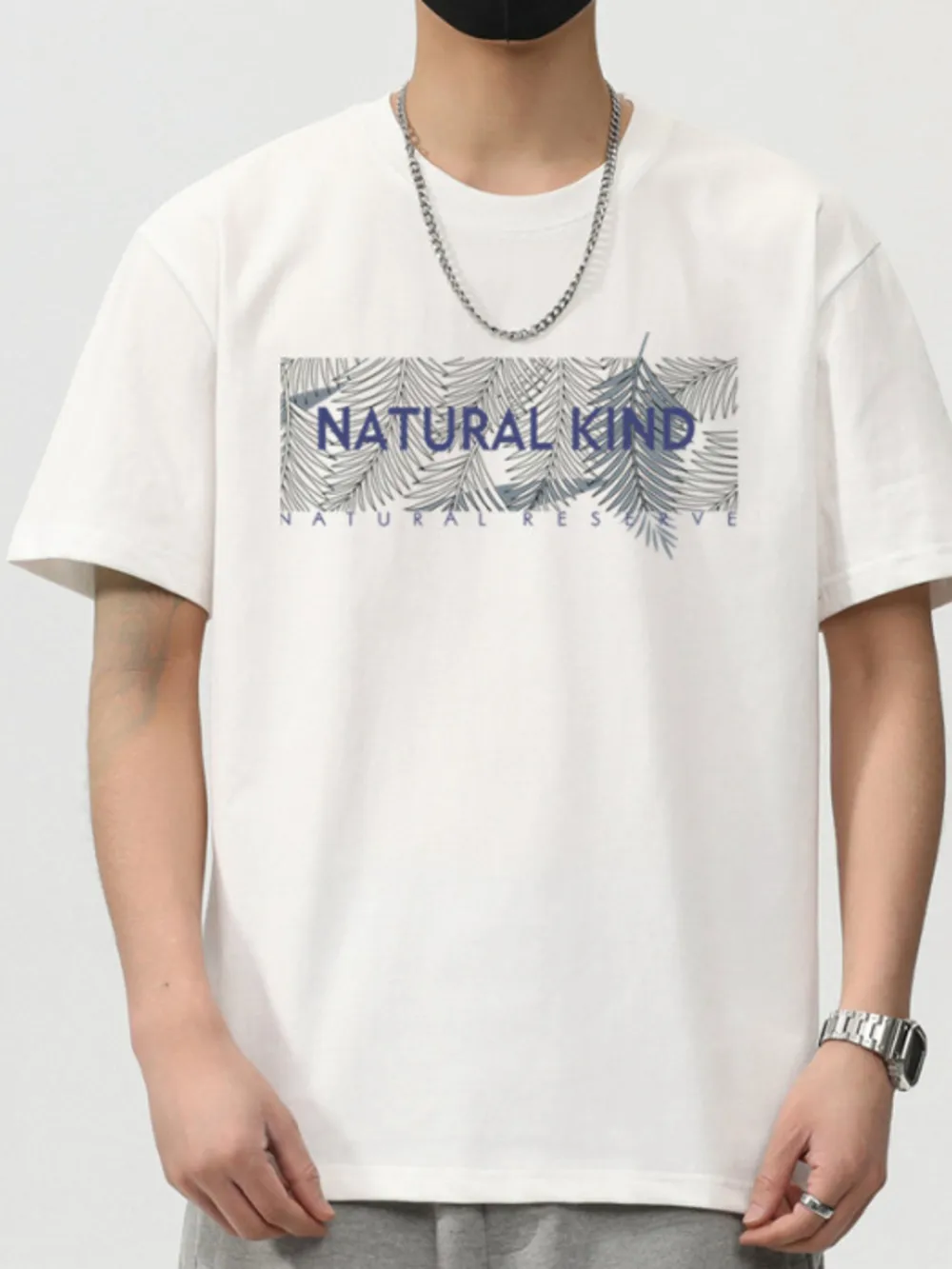 Men's Plus Size Letter Round Neck Short Sleeve T-Shirt, image 3