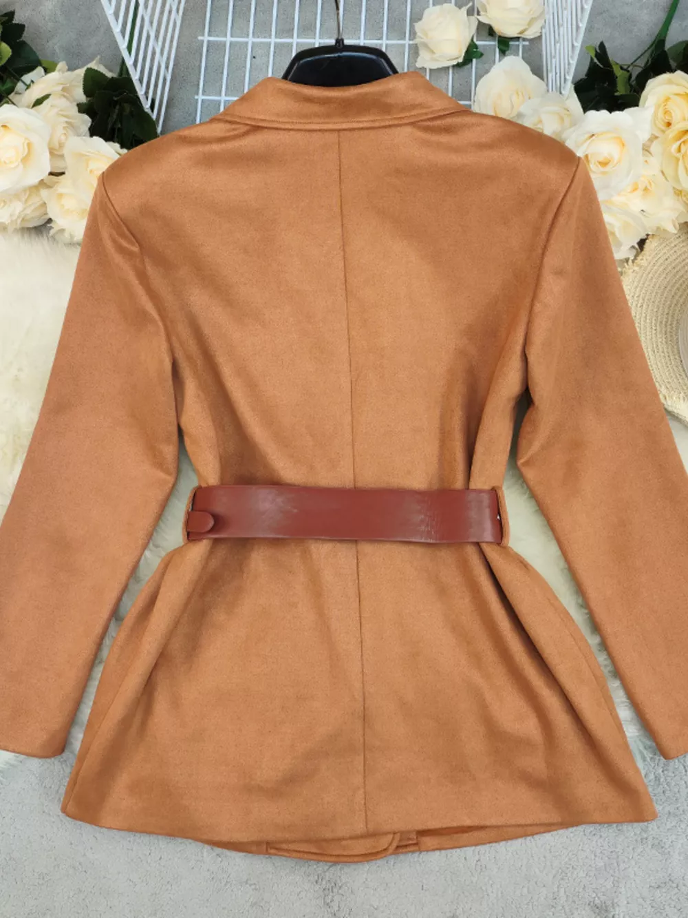 Double-Breasted Lapel Collar Blazer, image 3