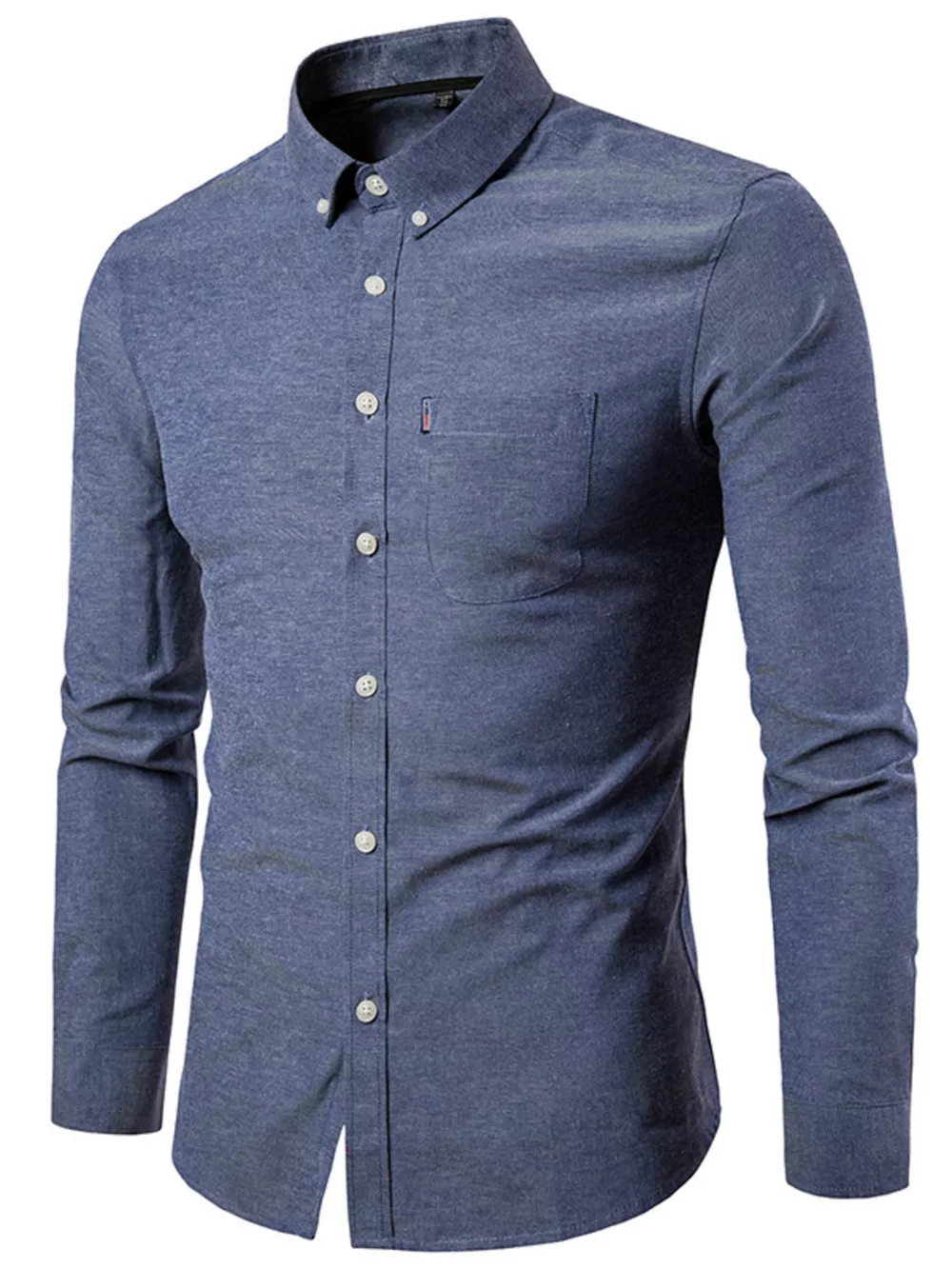 Men's Plus Size Slim Fit Long Sleeve Button-Down Shirt, image 4