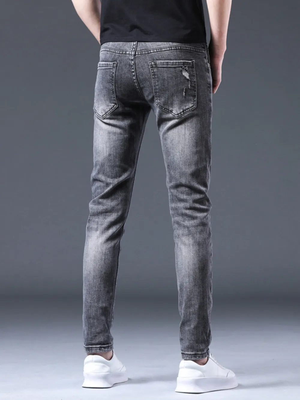Men's Distressed Slim Fit Ripped Jeans, image 6