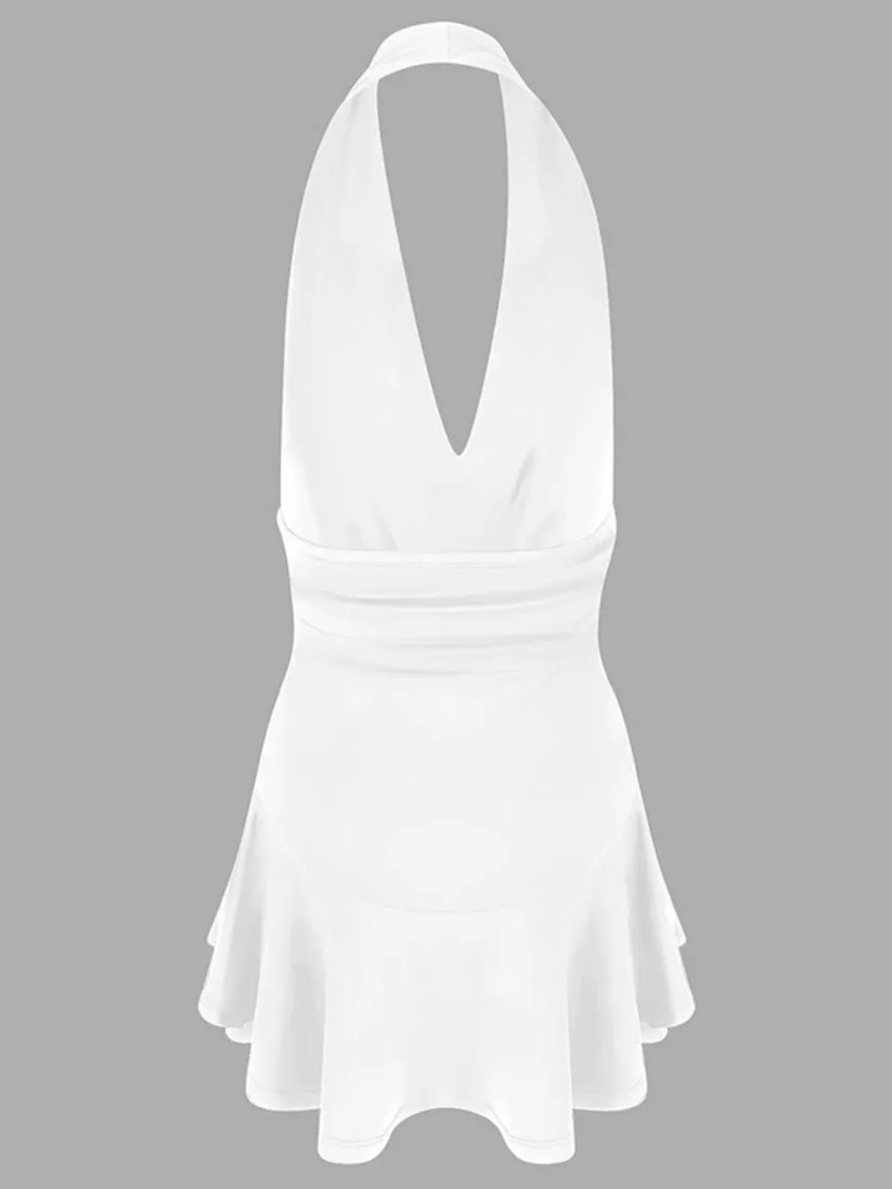 Halter Neck Ruffle Hem Mini Dress, image 9