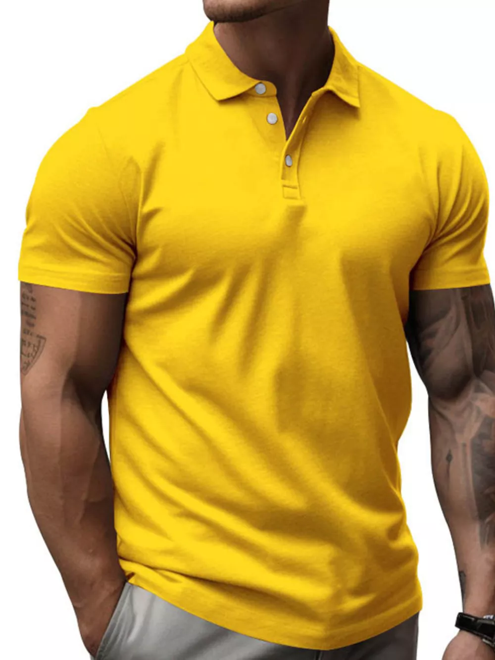 Men's Full Size Slim Fit Short Sleeve Polo Plus Size, image 14