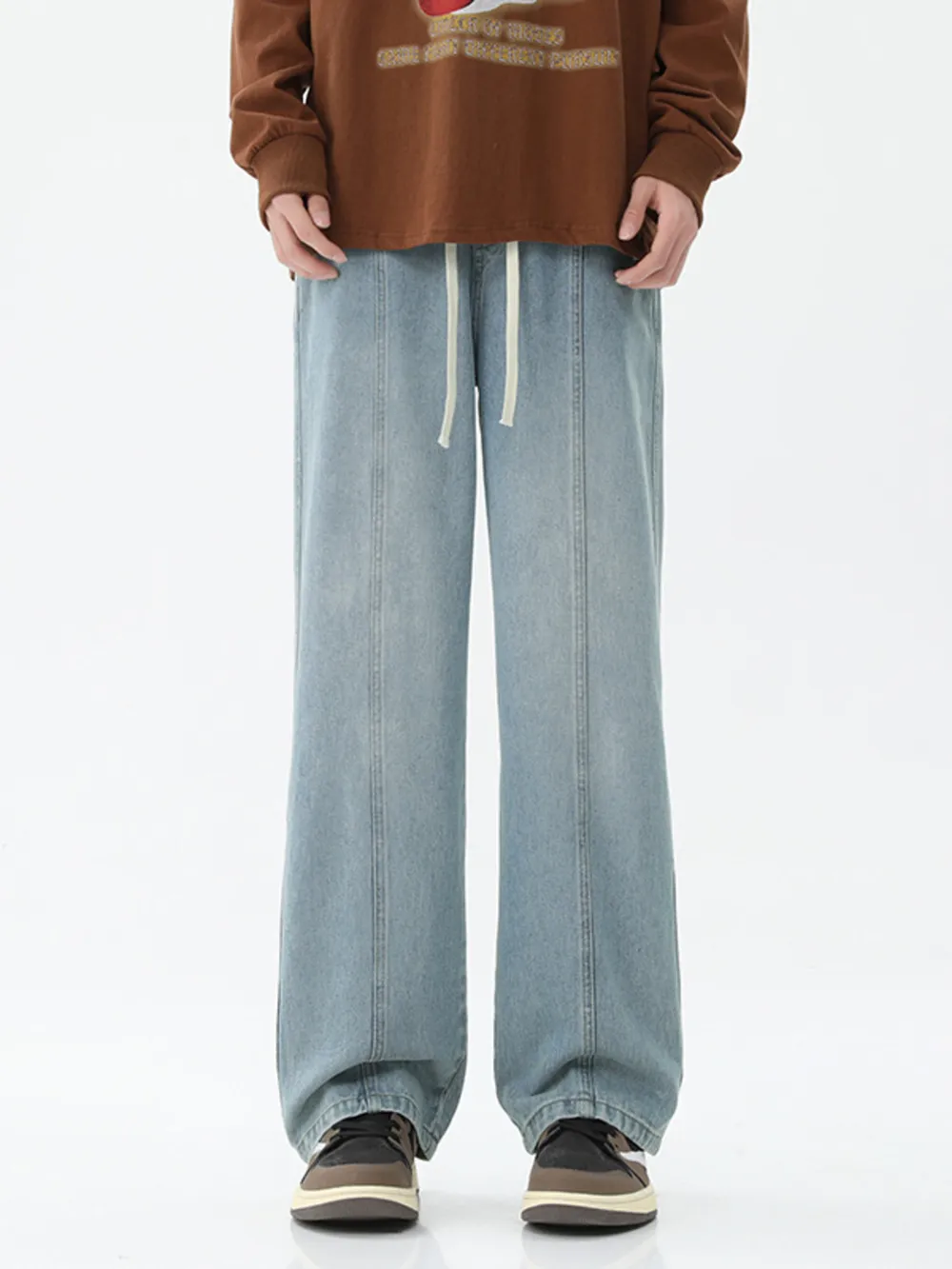 Men's Full Size Drawstring Wide Leg Jeans Plus Size, image 11