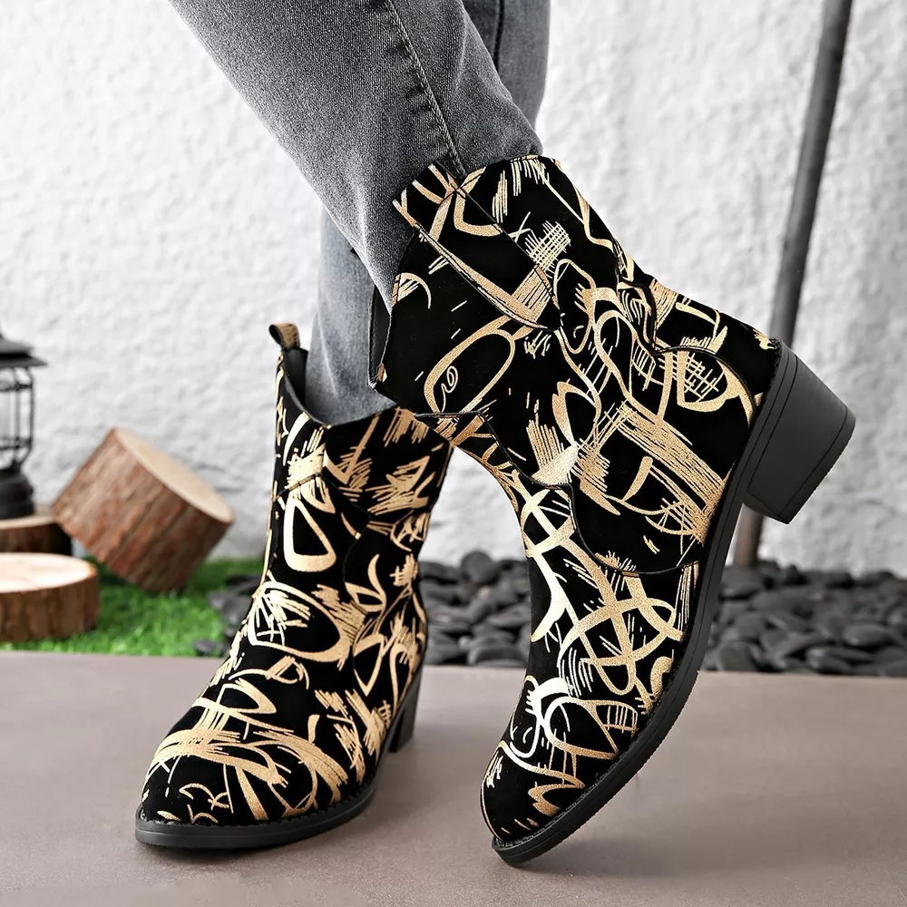 Round Toe Block Heels Boots, image 4