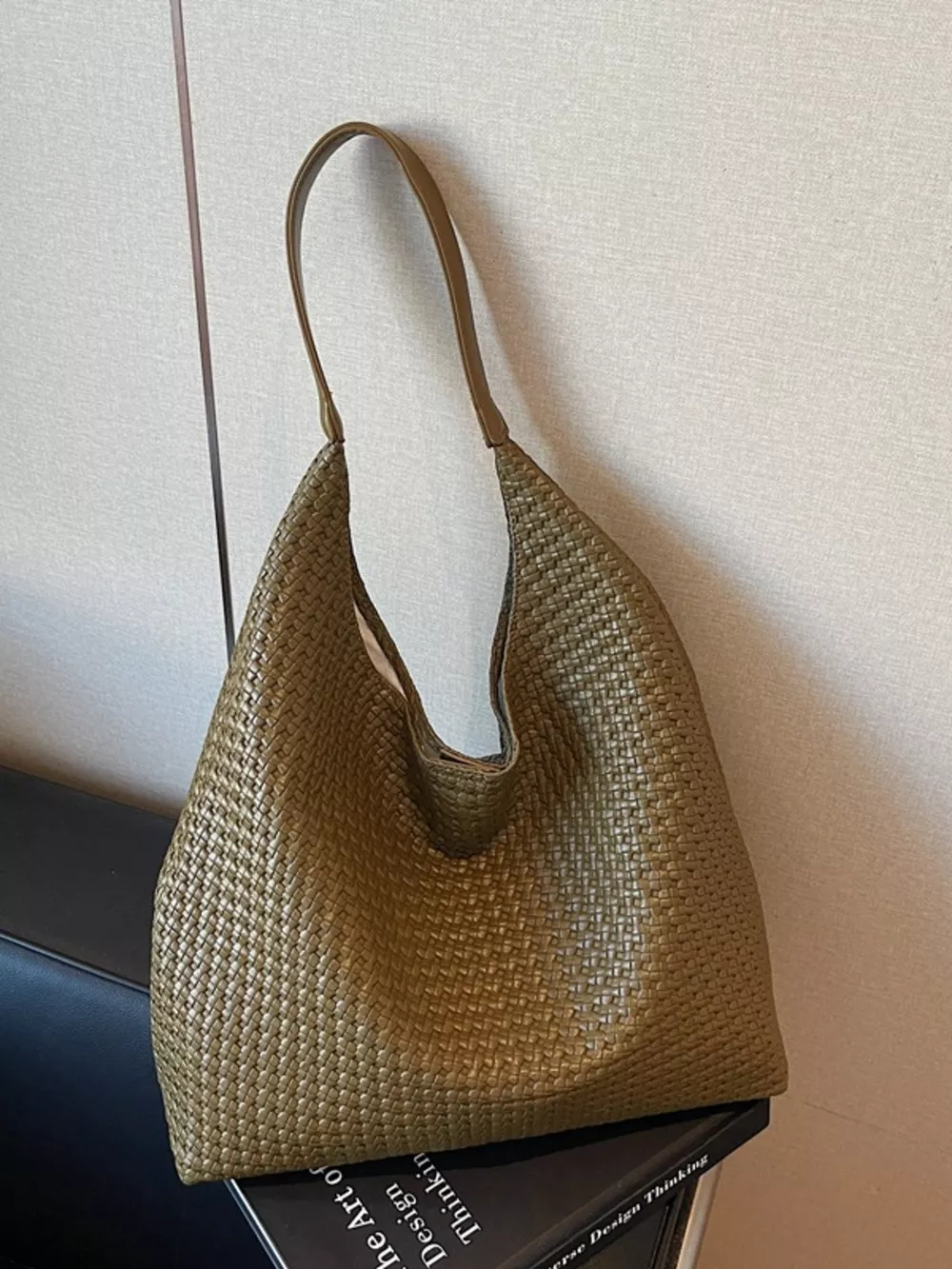 Woven Straw Texture Shoulder Bag, image 13