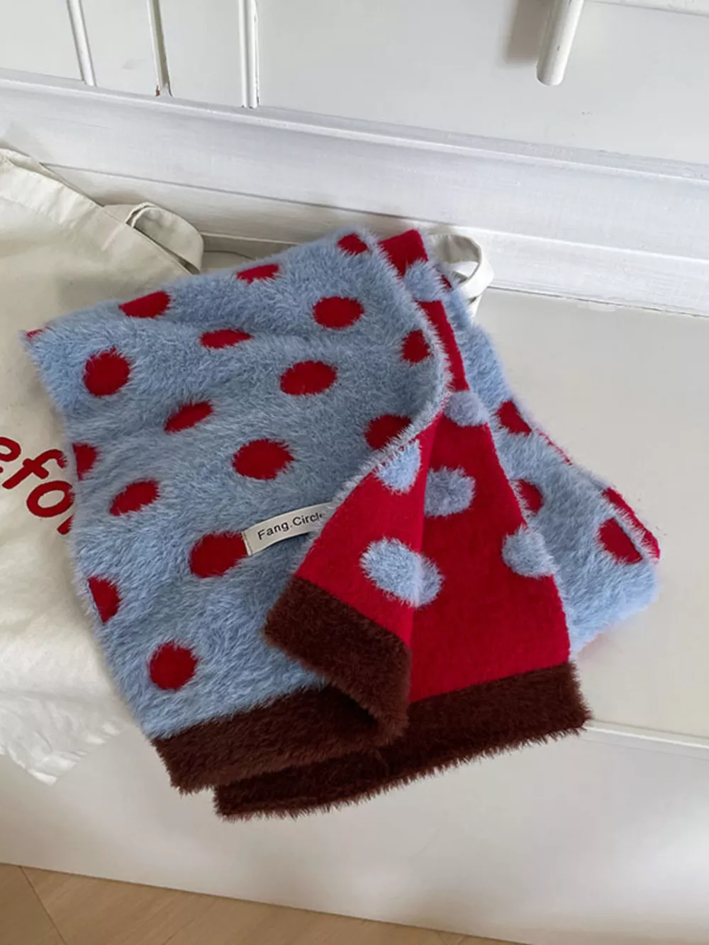 Fuzzy Polka Dot Scarf, image 6
