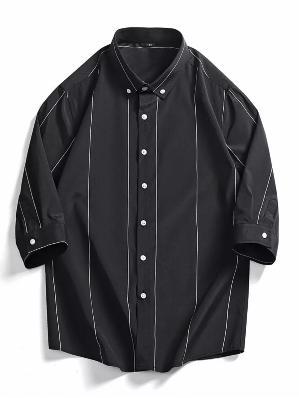 Men's Plus Size Striped Button-Down Shirt