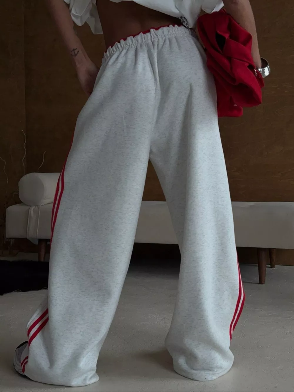 Side Stripes High-Waisted Wide-Leg Sweatpants, image 23
