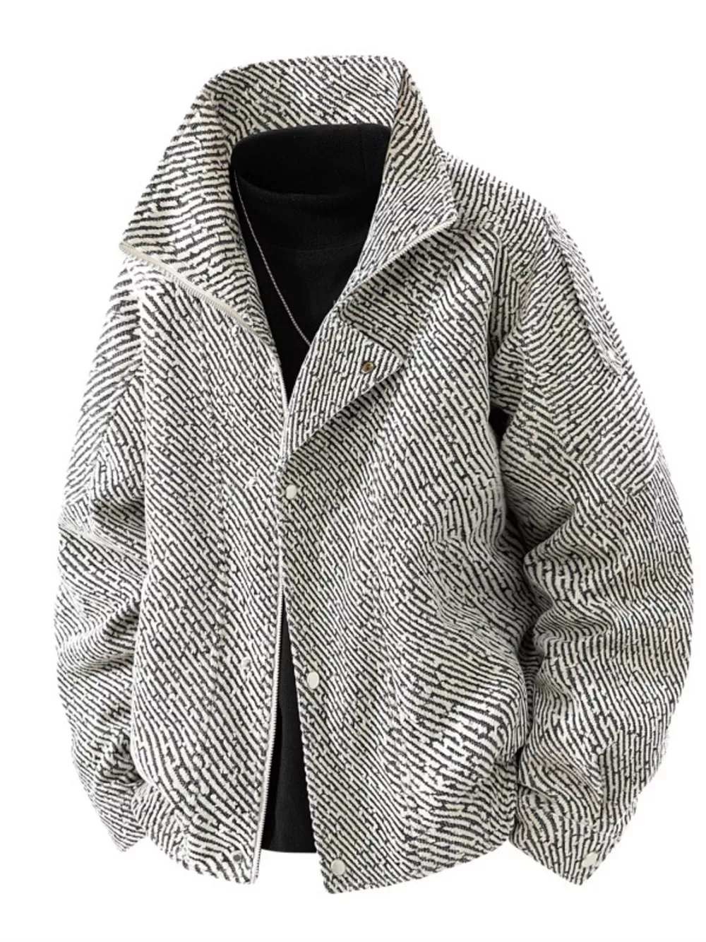 Men's Plus Size Snap Down Long Sleeve Jacket, image 2