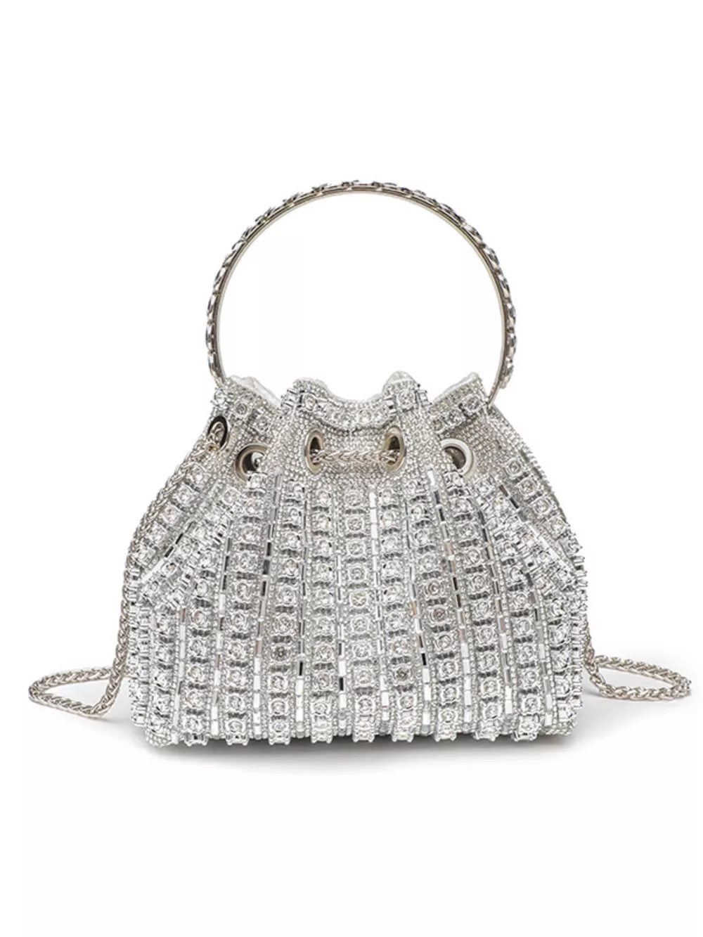 Rhinestone Embellished Bucket Crossbody Bag, image 3
