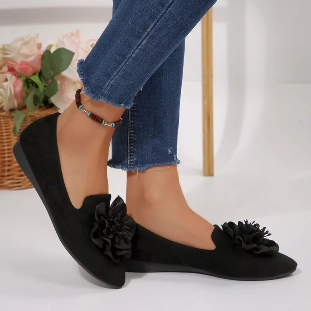 Flower Point Toe Flats Slip-Ons, image 5