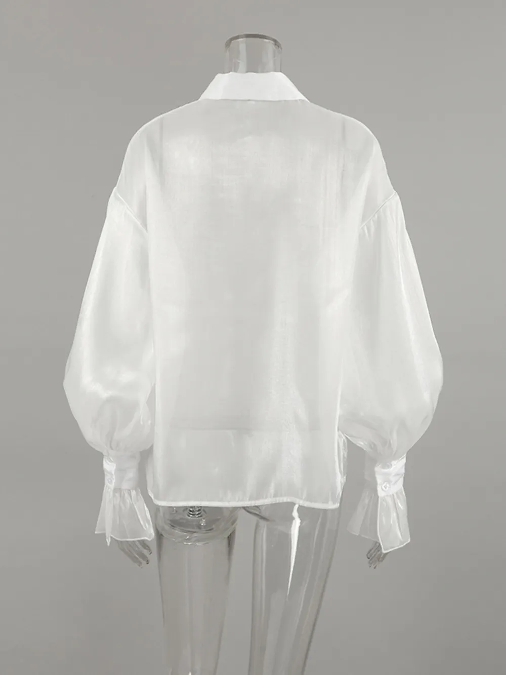 Button Up Flounce Sleeve Shirt, image 8