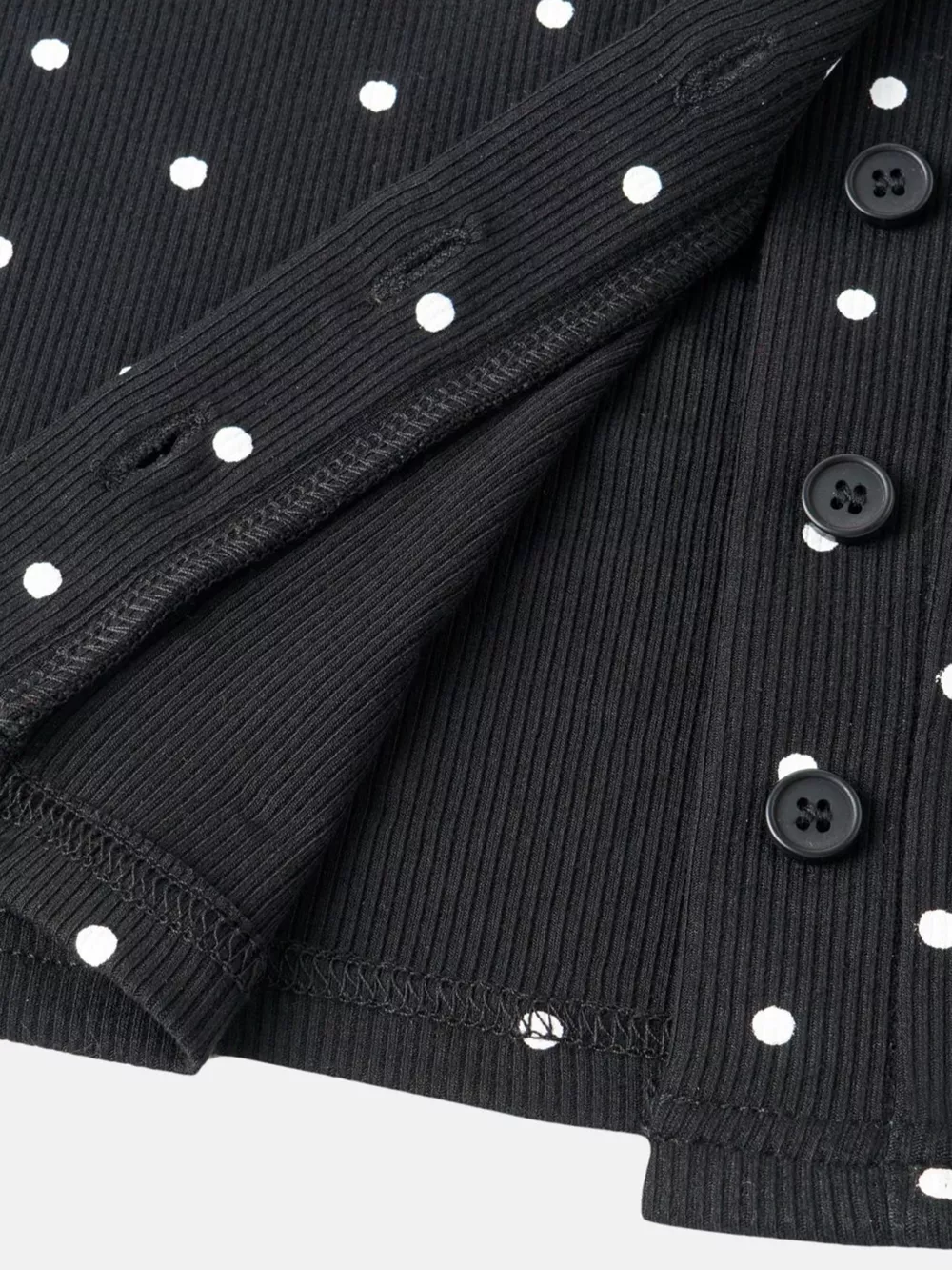 Polka Dot Button-Down Knit Cardigan, image 4