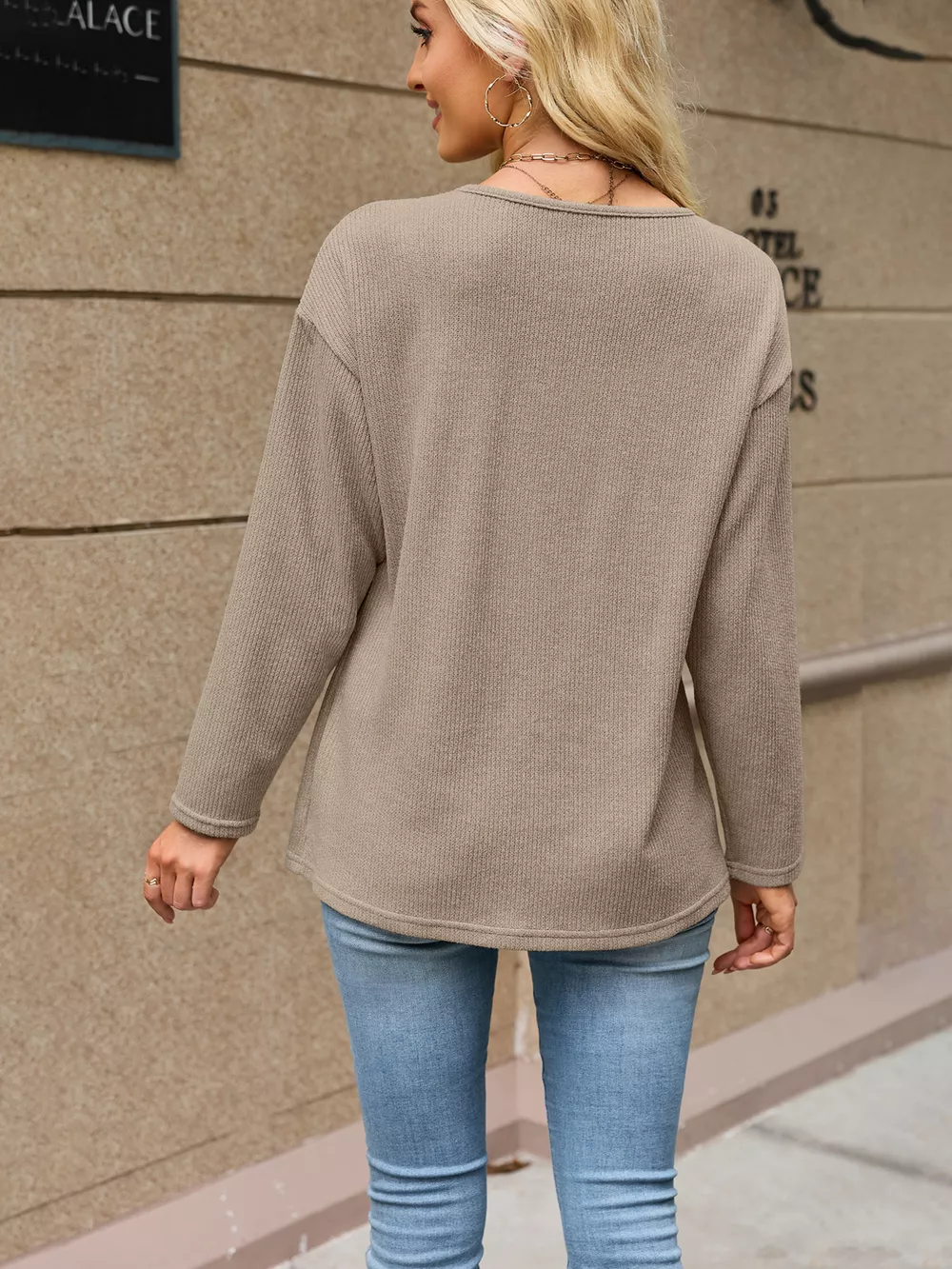 V-Neck Button-Down Cardigan, image 16
