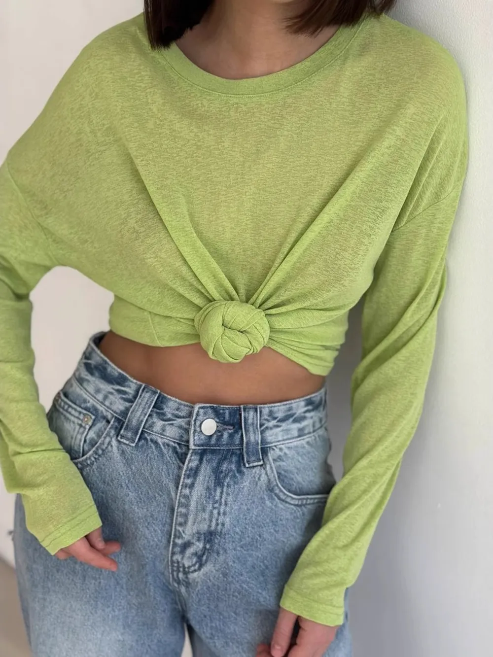 Knotted Long Sleeve T-Shirt, image 3