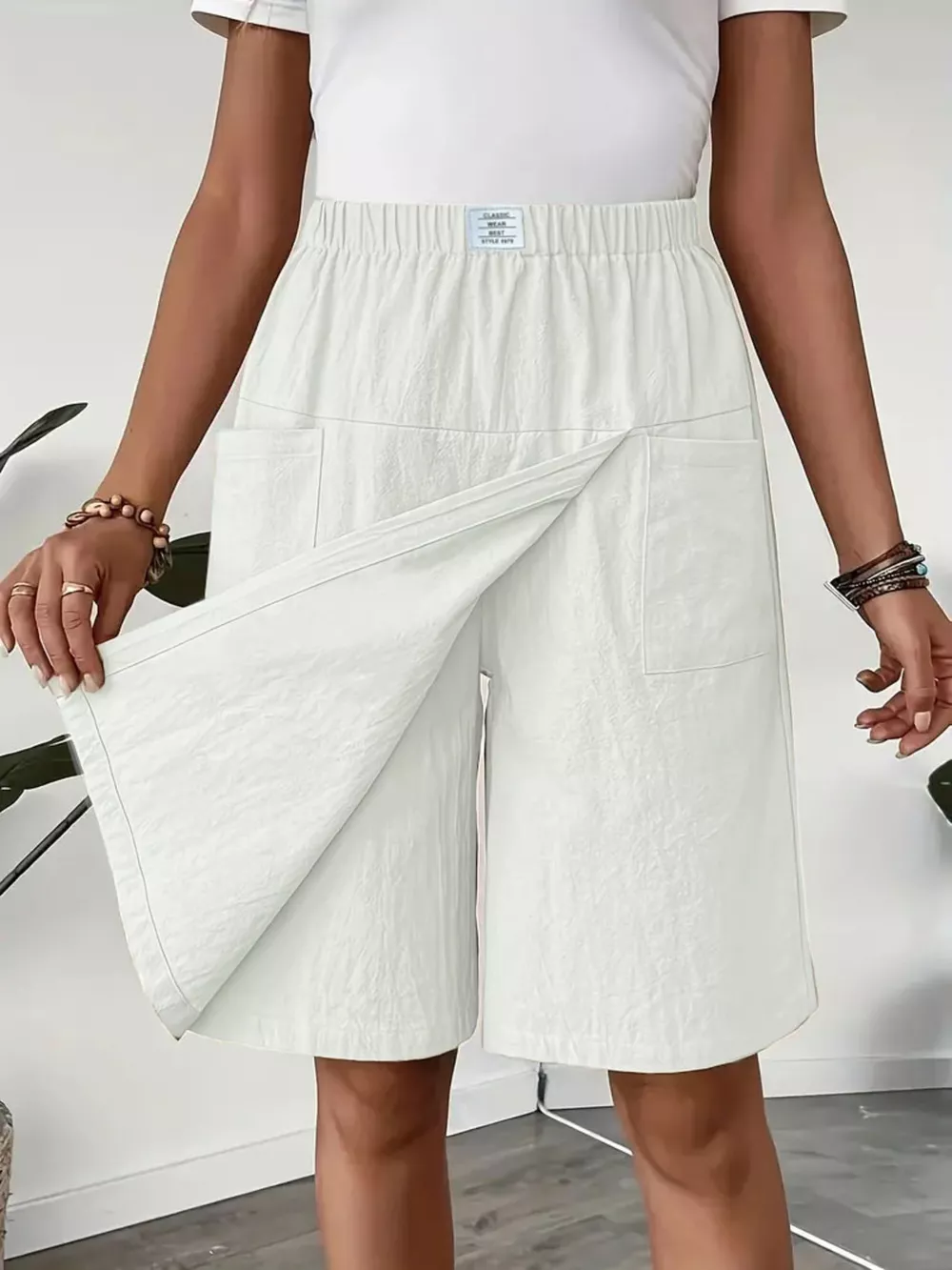 Elastic Waist Wrap Skort, image 7