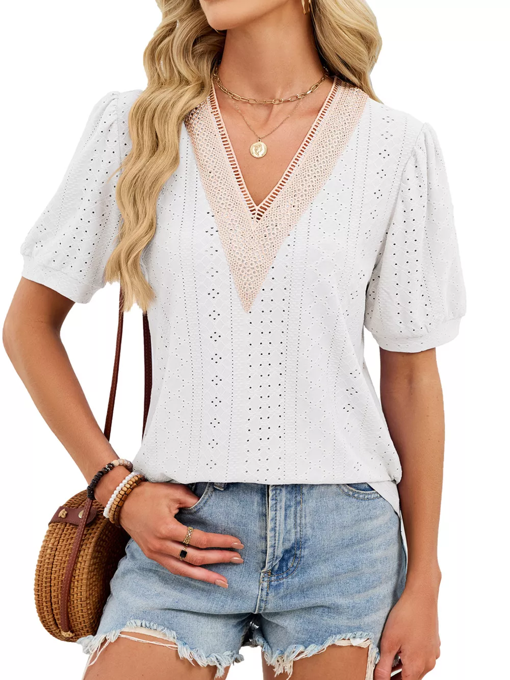 V-Neck Short Sleeve T-Shirt, image 22