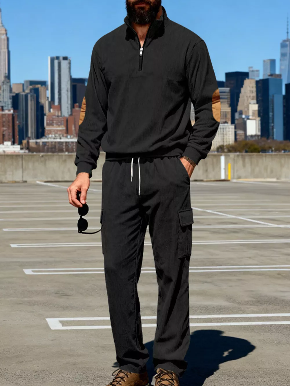 Men's Full Size Casual Long Sleeve Top & Pants Set Plus Size, image 6