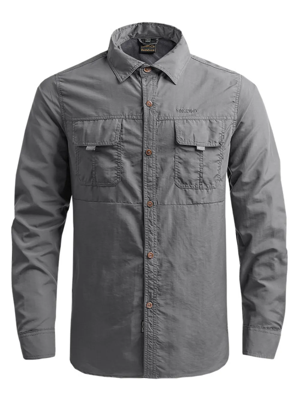 Men's Plus Size Long Sleeve Button-Down Shirt