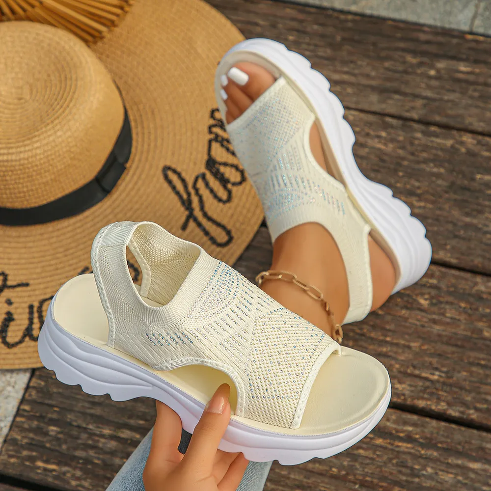 Mesh Open Toe Platform Sandals, image 16