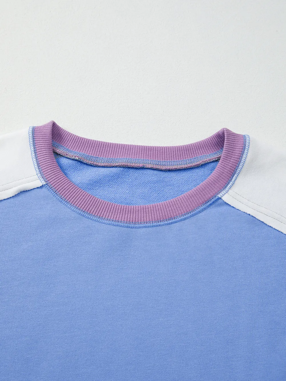 Exposed Seam Colorblock Patchwork Ribbed Trim Sweatshirt, image 5