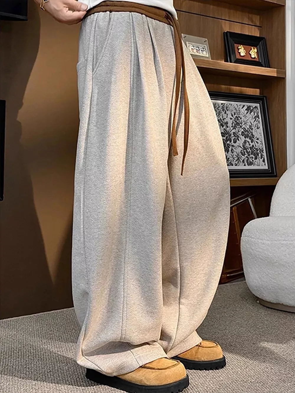 Men's Plus Size Loose Fit Casual Sweatpants with Drawstring, image 3
