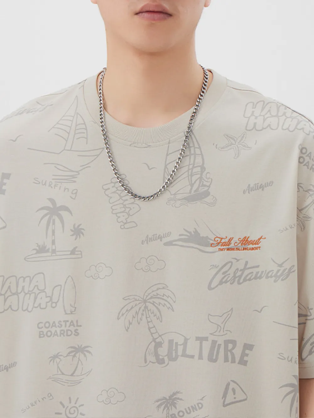 Men's Plus Size Printed Round Neck Relaxed Fit T-Shirt, image 4