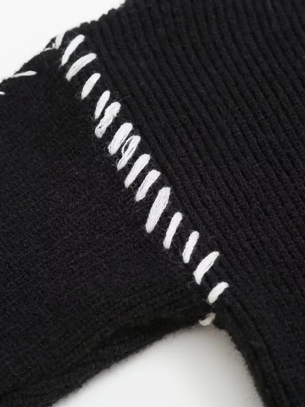 Contrast Mock Neck Long Sleeve Sweater, image 8
