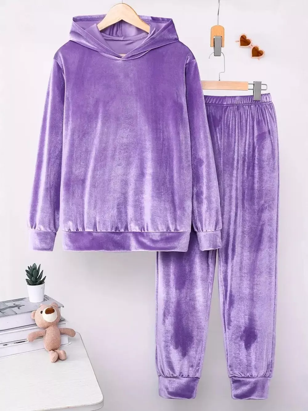 Full Size Velvet Hoodie and Pants Set Plus Size, image 11