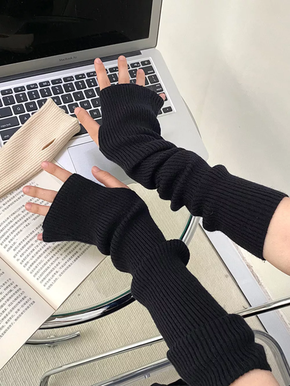 Knitted Arm Warmer Gloves, image 4