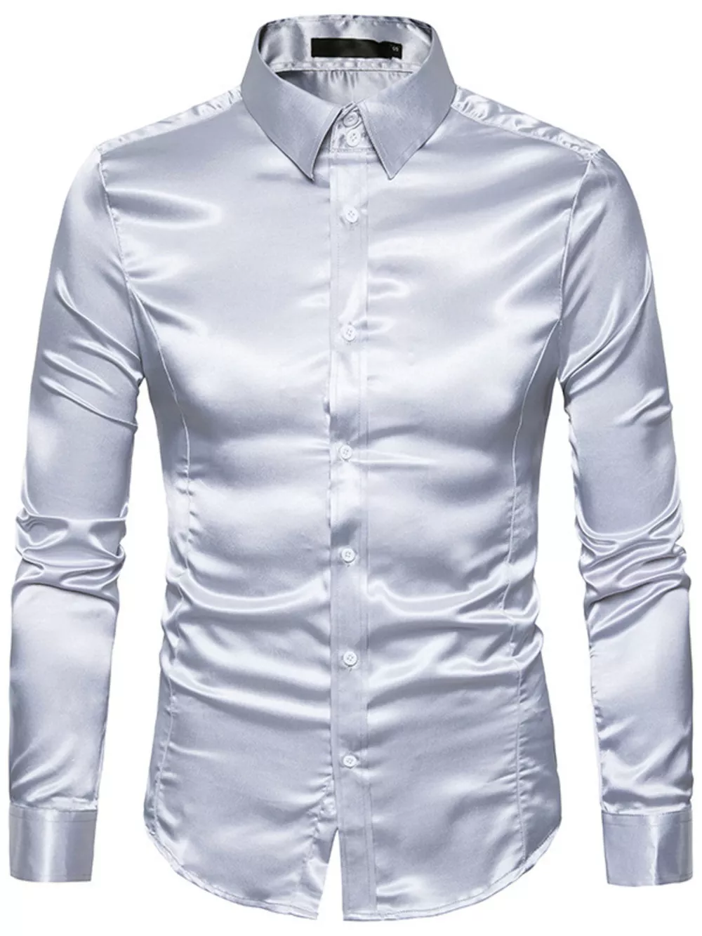 Men's Satin Long Sleeve Shirt, image 11