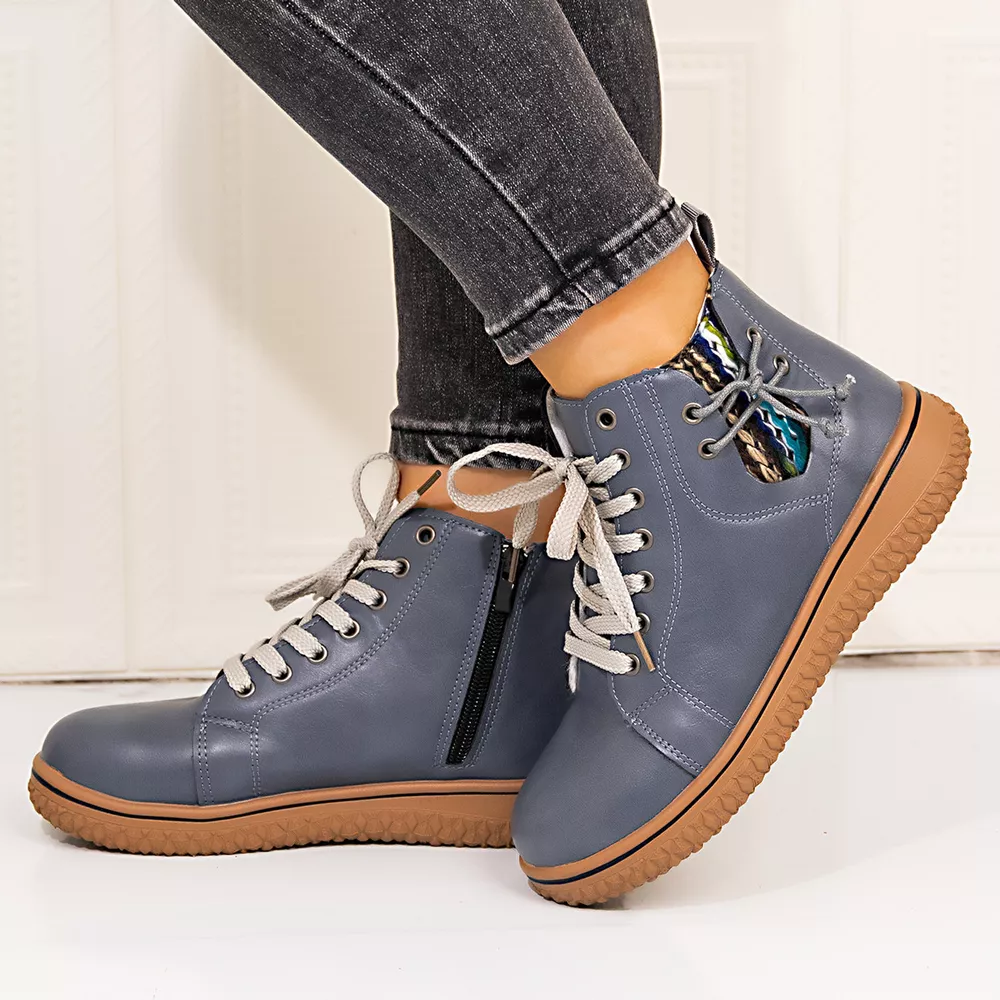 Lace-Up Ankle Boots with Zipper Detail, image 7