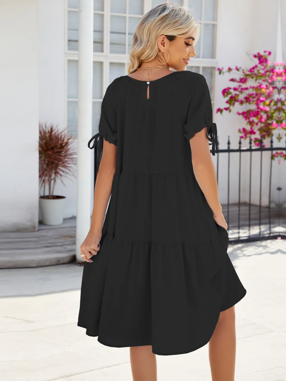 Tiered Round Neck Summer Dress, image 8