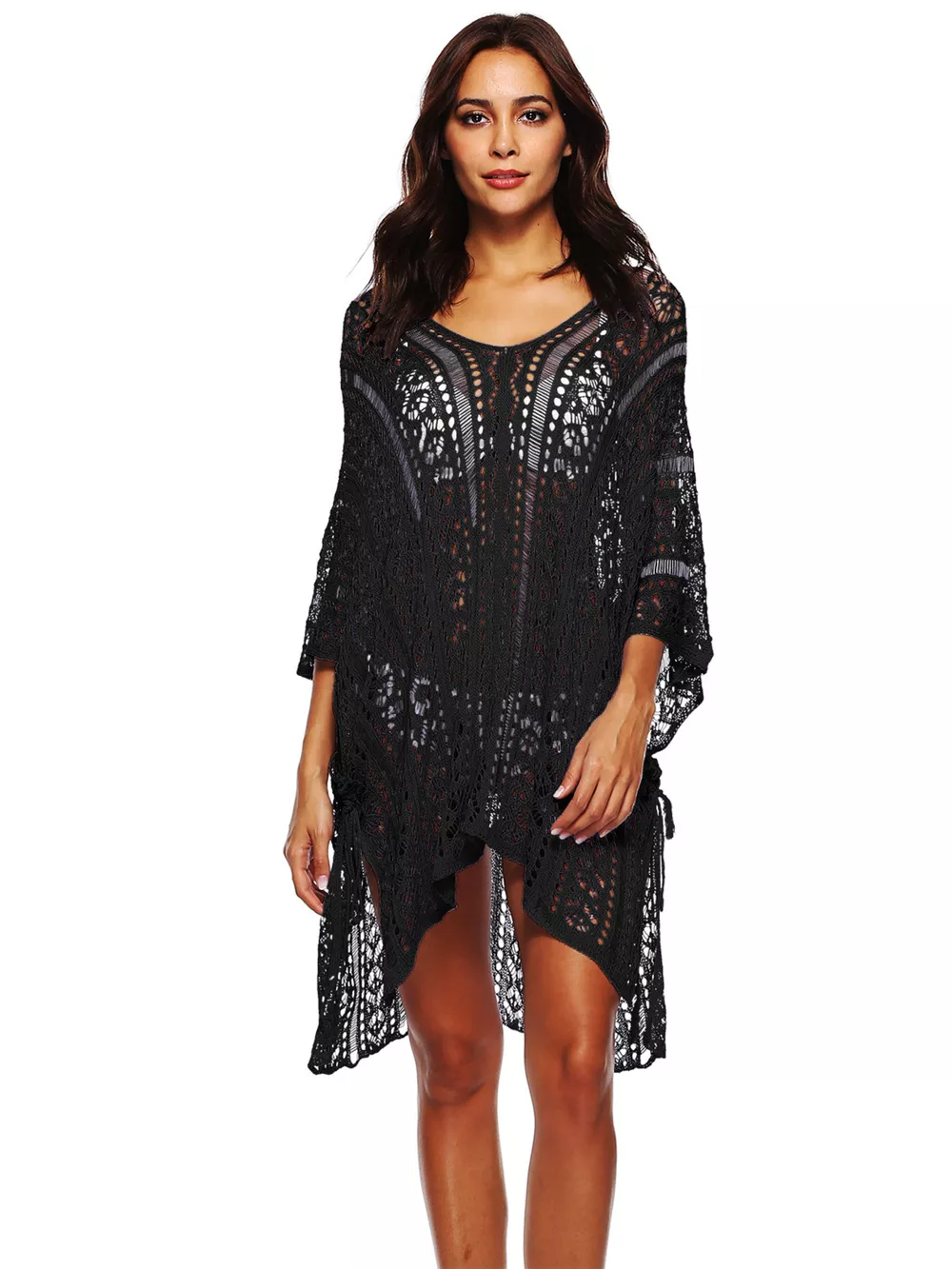 Crochet Knit V-Neck Cover-Up, image 6