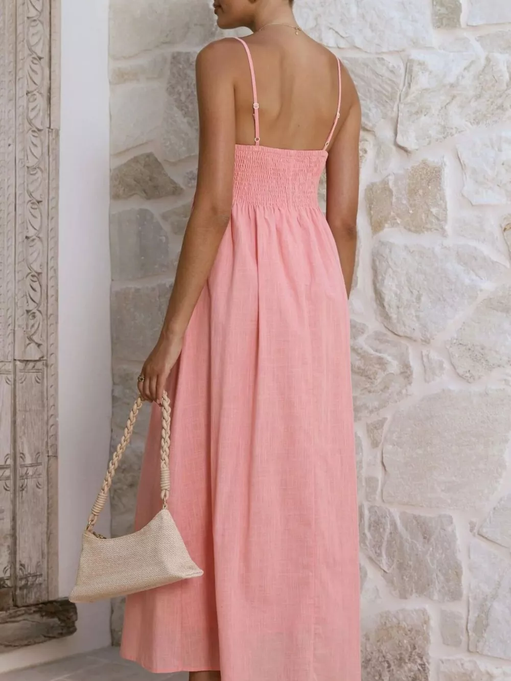 Pleated Bodice Midi Cami Dress, image 10
