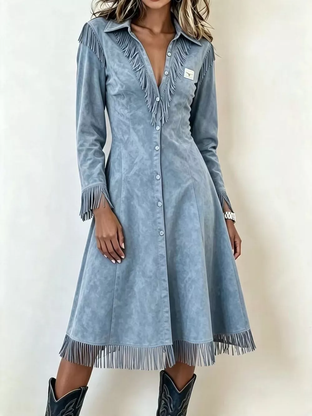 Full Size Fringed Button-Down Outerwear Plus Size, image 2