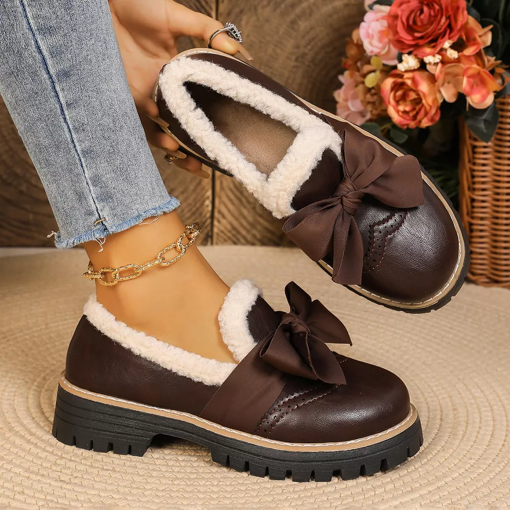 Bow Round Toe Loafers, image 8