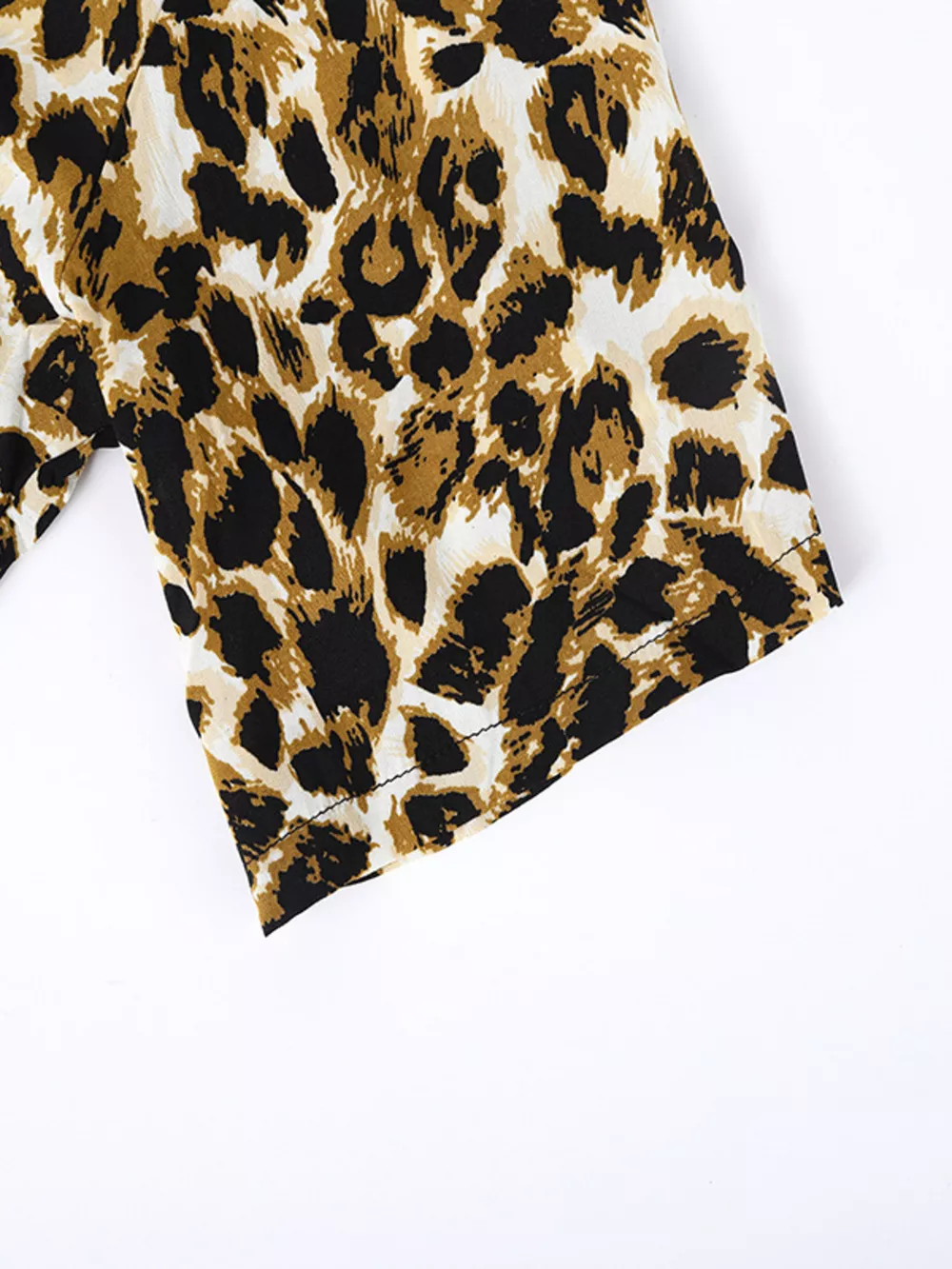Men's Full Size Leopard Print Short Sleeve Shirt Plus Size, image 6